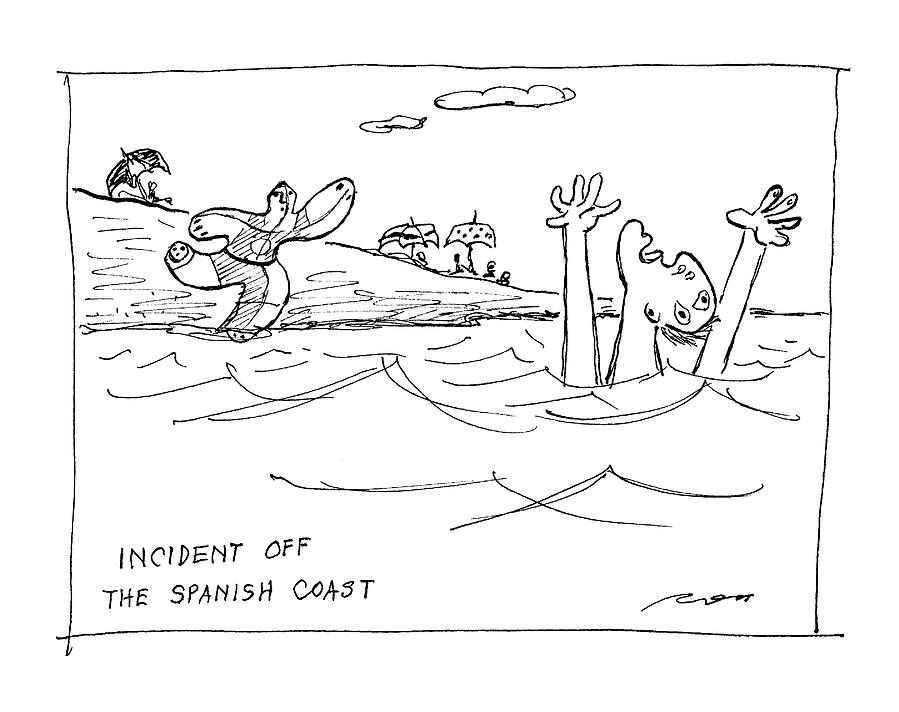 Incident Off The Spanish Coast Drawing by Al Ross