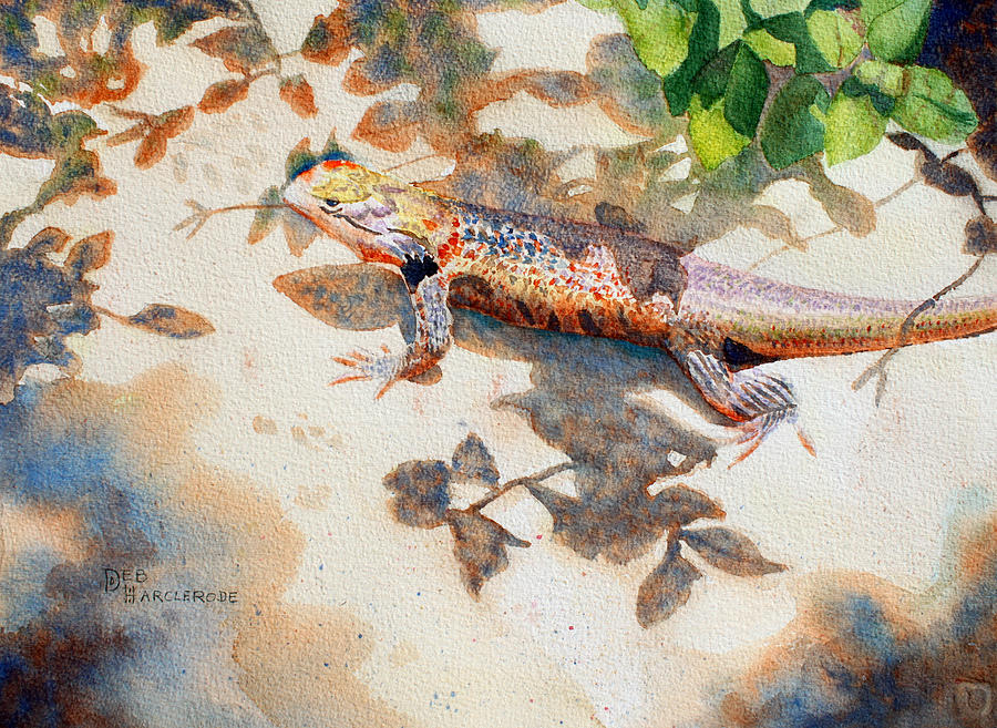 Nature Painting - INCOGNITO  Lizard by Deb Harclerode