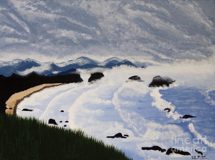 Mountain Painting - Incoming Storm by Vicki Maheu