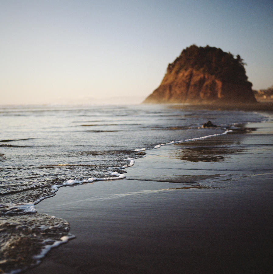 Incoming Tide And Island On Oregon Coast Photograph by Danielle D. Hughson