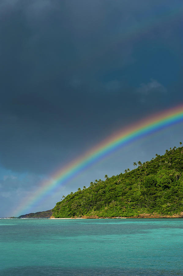 Landscape Photograph - Incredible Rainbow Over An Islet Of Ofu by Michael Runkel