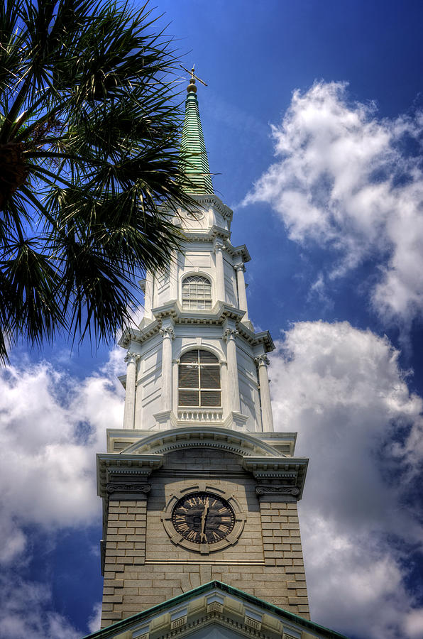 Tree Photograph - Independent Presbyterian Church Steeple by Greg and Chrystal Mimbs