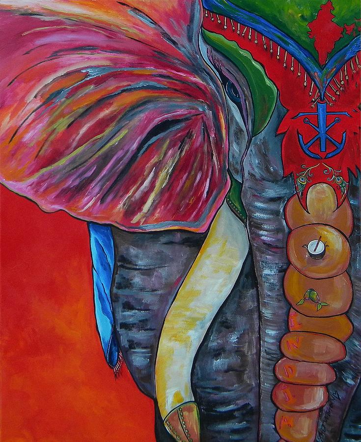Elephant Painting - India Elephant by Patti Schermerhorn
