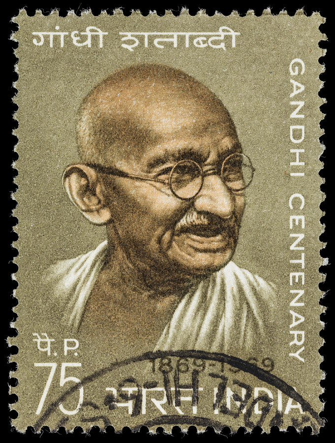 India Mahatma Gandhi centenary postage stamp Photograph by PictureLake