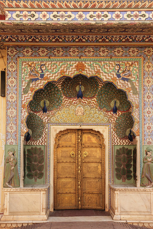 India, Rajasthan, Jaipur, Peacock Door Photograph by Alida Latham India, Rajasthan, Jaipur, Peacock Door Photograph by Alida Latham