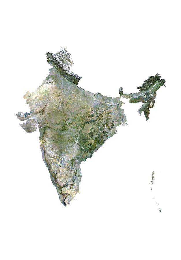 India, satellite image Photograph by Science Photo Library | Pixels