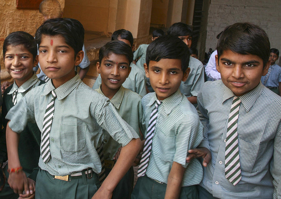 India School Boys Photograph by Jo Ann Tomaselli