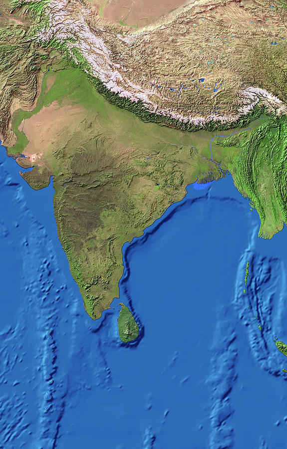 India Photograph by Worldsat International/science Photo Library | Fine ...