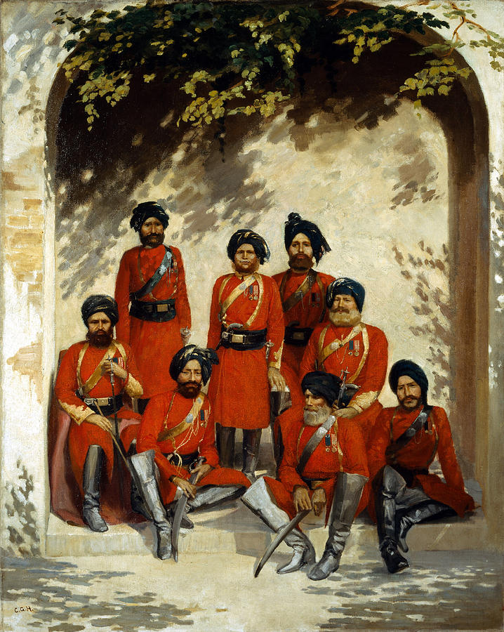 Portrait Painting - Indian Army Officers by Gordon Hayward
