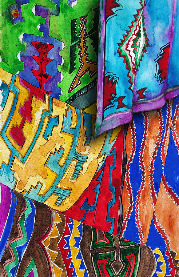 Indian Blankets Painting by Dennis Weiser