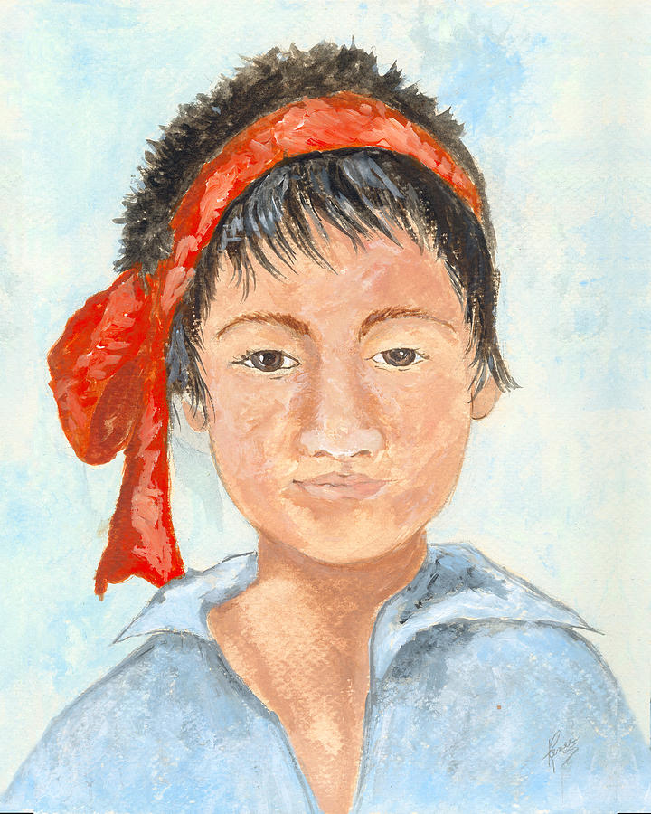 Indian Boy Painting by Renee Catherine Wittmann Indian Boy Painting by Renee Catherine Wittmann