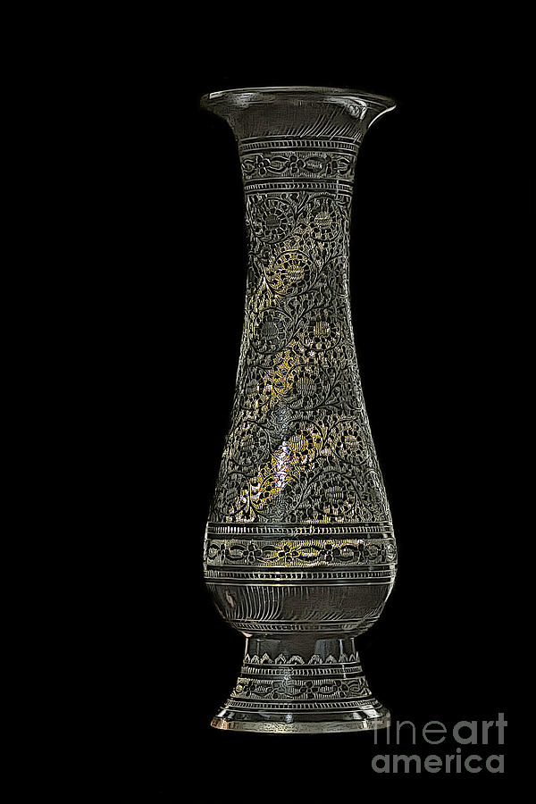 Indian Brass Vase 3085 Photograph by Walt Foegelle
