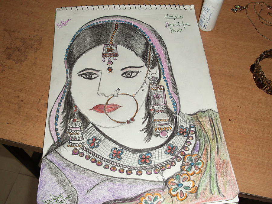 How to Draw Bride Very Easy | Indian Bride Drawing | Hello Friends! HUTUM  SCHOOL is a free Drawing School for all Drawing and Painting Lovers. Please  keep Watching our Videos, also