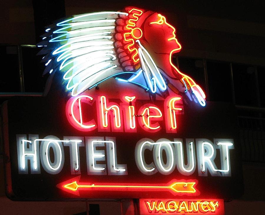 Sign Photograph - Indian Chief-1 by Steven Parker