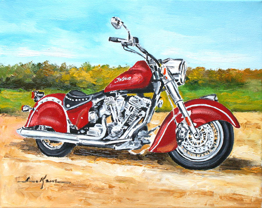 Indian Classic red Painting by Luke Karcz