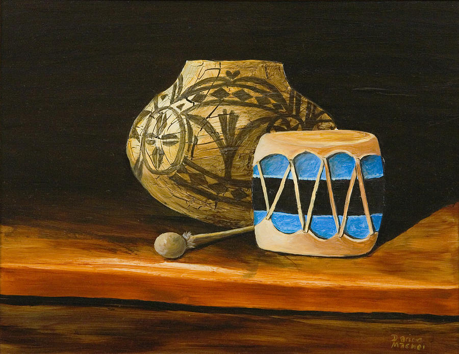 Indian Drum Painting by Darice Machel McGuire