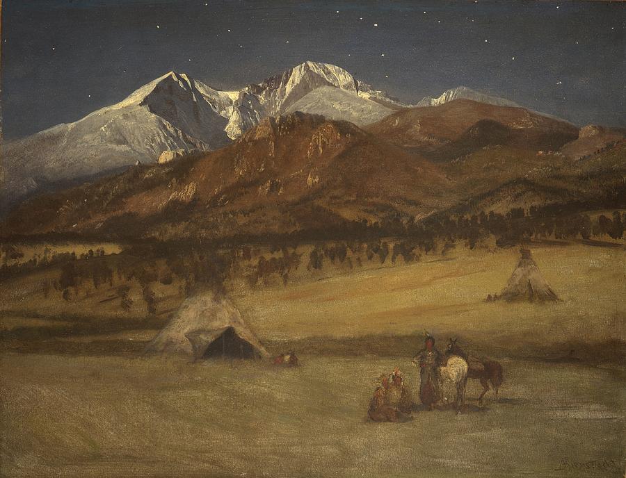 Indian Encampment - Evening Painting by Albert Bierstadt
