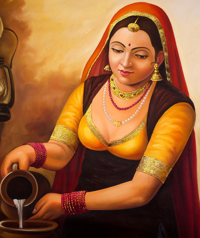 traditional indian women paintings