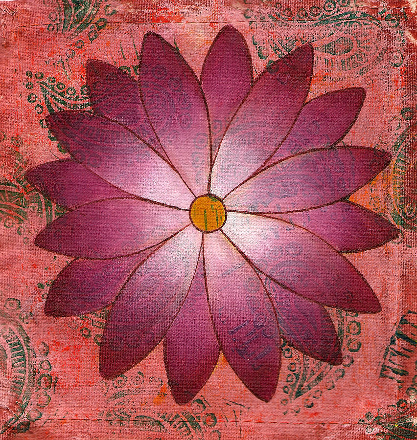 Indian Flower Painting by Jennifer Mazzucco