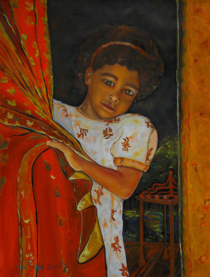 India Painting - Indian Girl by Ken Caffey India Painting - Indian Girl by Ken Caffey