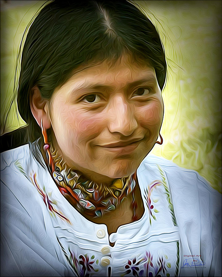 Indian Maid Version 2 Digital Art by Joe Paradis
