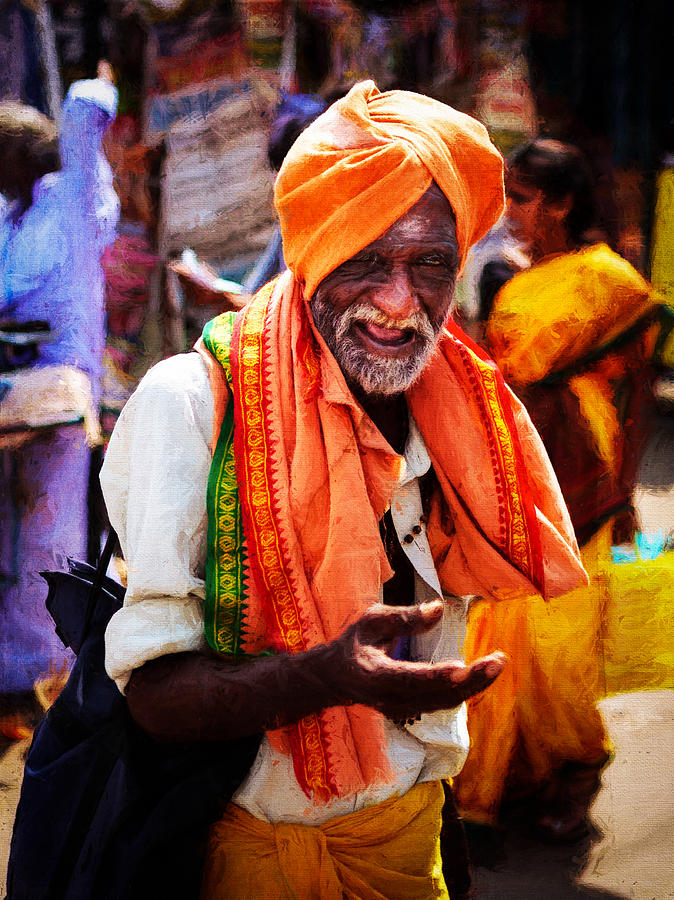 Indian Man In Marketplace Photograph by Thomas Leparskas