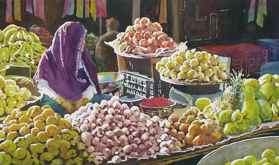 Indian Market Painting by Greg and Linda Halom