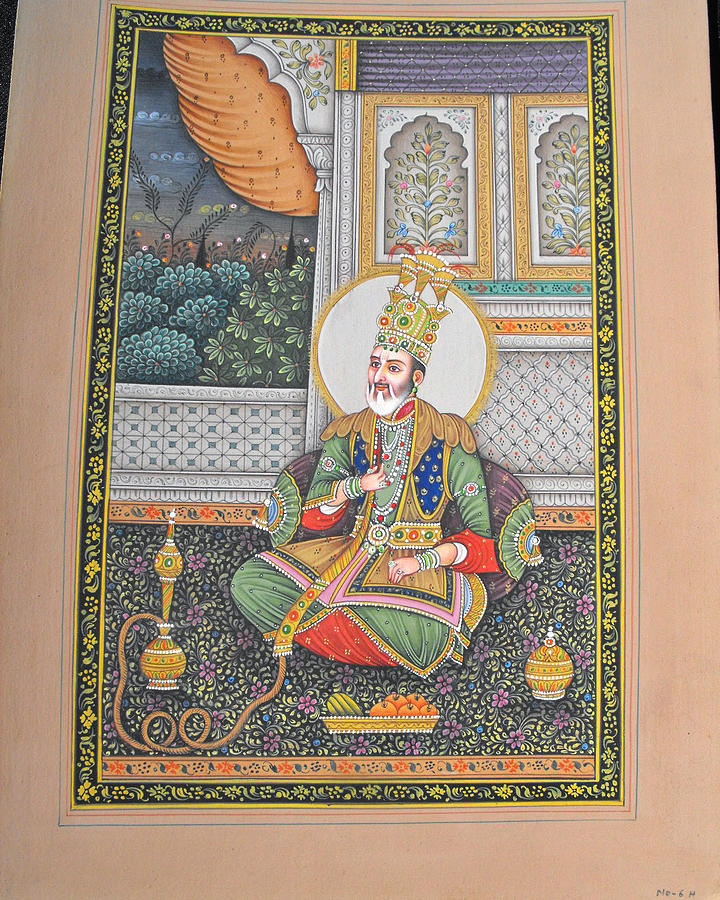 miniature painting of akbar