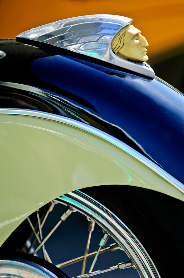 Motorcycle Photograph - Indian Motorcycle Fender Emblem by Jill Reger