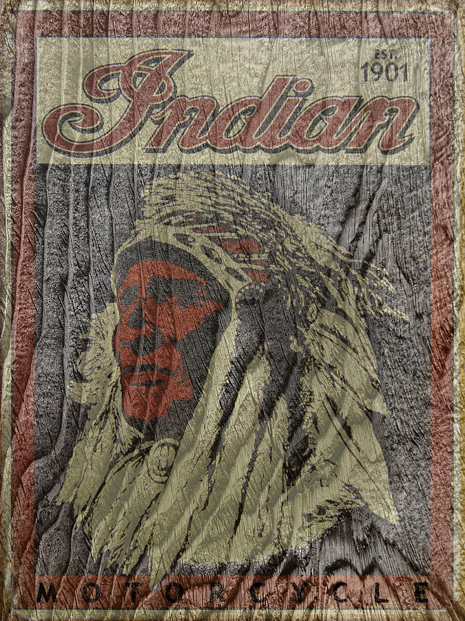 Indian Motorcycle PosterTextured Photograph by Wes and Dotty Weber
