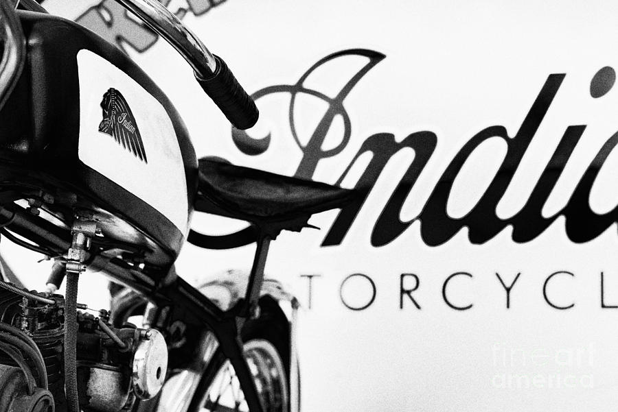 Motorcycle Photograph - Indian Motorcycles Monochrome by Tim Gainey