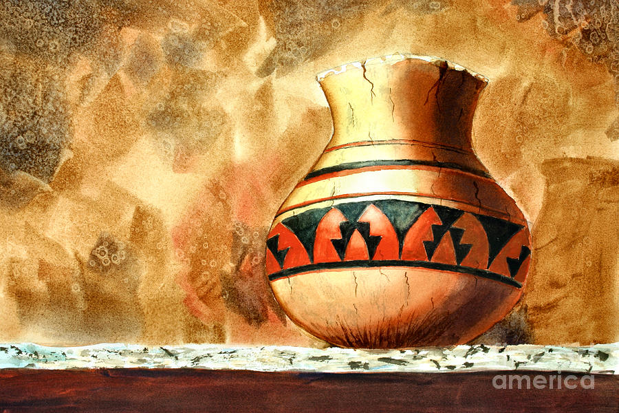 Indian Pot Painting by Pattie Calfy