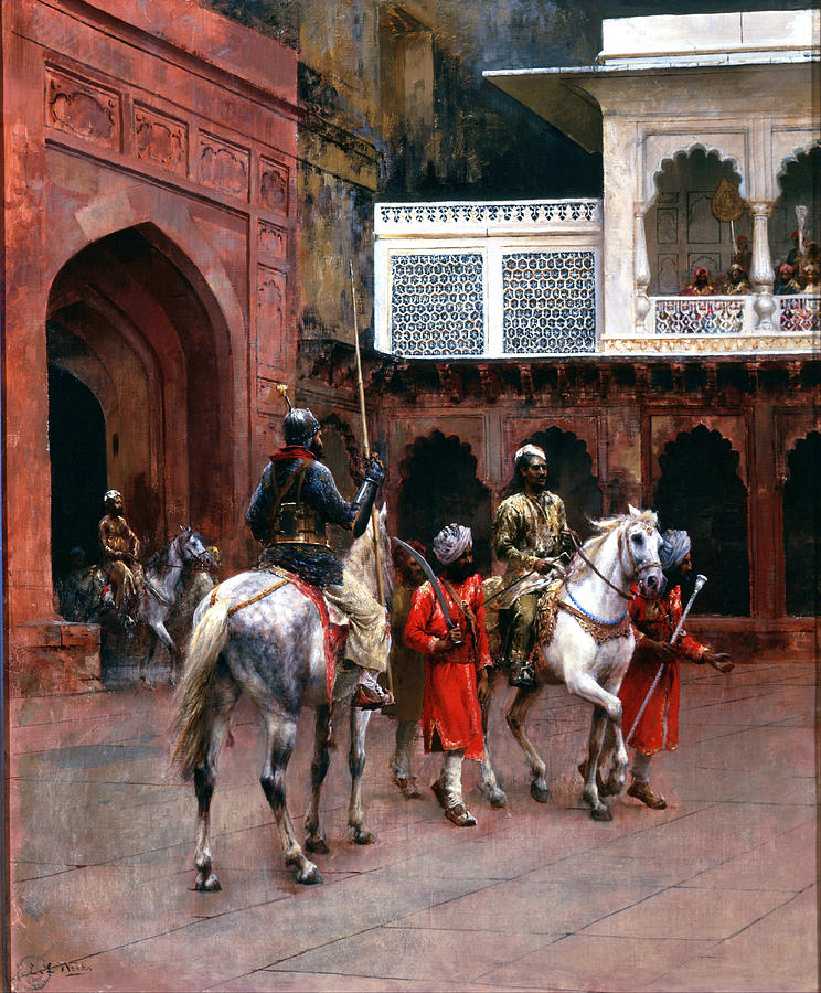 Indian Prince. Palace of Agra Painting by Edwin Lord Weeks
