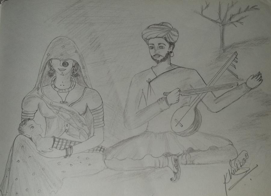 Indian Rajasthani Banjara Drawing by Khusboo Singh - Pixels