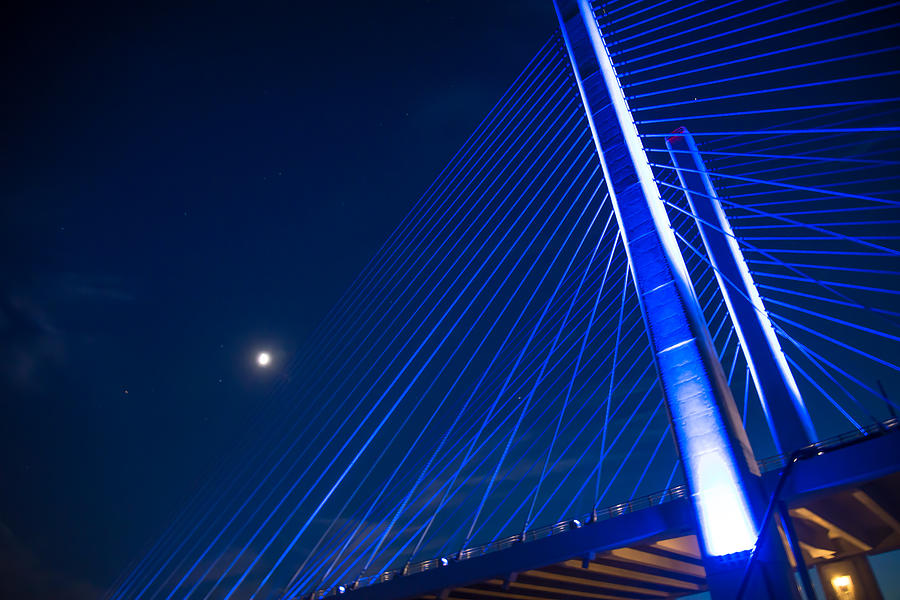Bridge Photograph - Indian River Inlet Bridge Full Moon by Path Joy Snyder