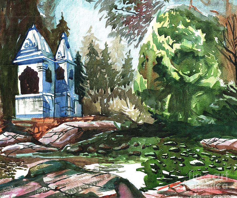 Indian Temple In Jungle Painting By Makarand Joshi