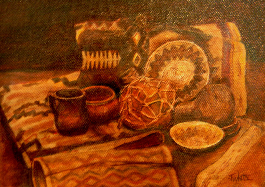 Basket Painting - Indian Treasures by Judie White