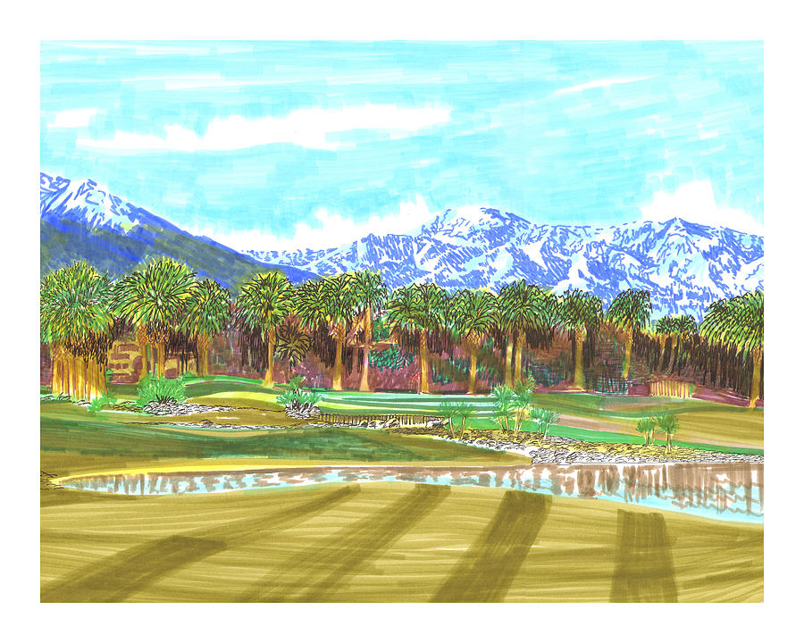 Indian Wells 18th hole Painting by Jack Pumphrey