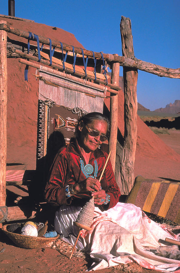Indian Photograph - Indian Woman in Monument Valley by Carl Purcell