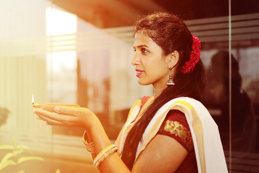 Indian Woman With Diya Photograph by Sujay_Govindaraj
