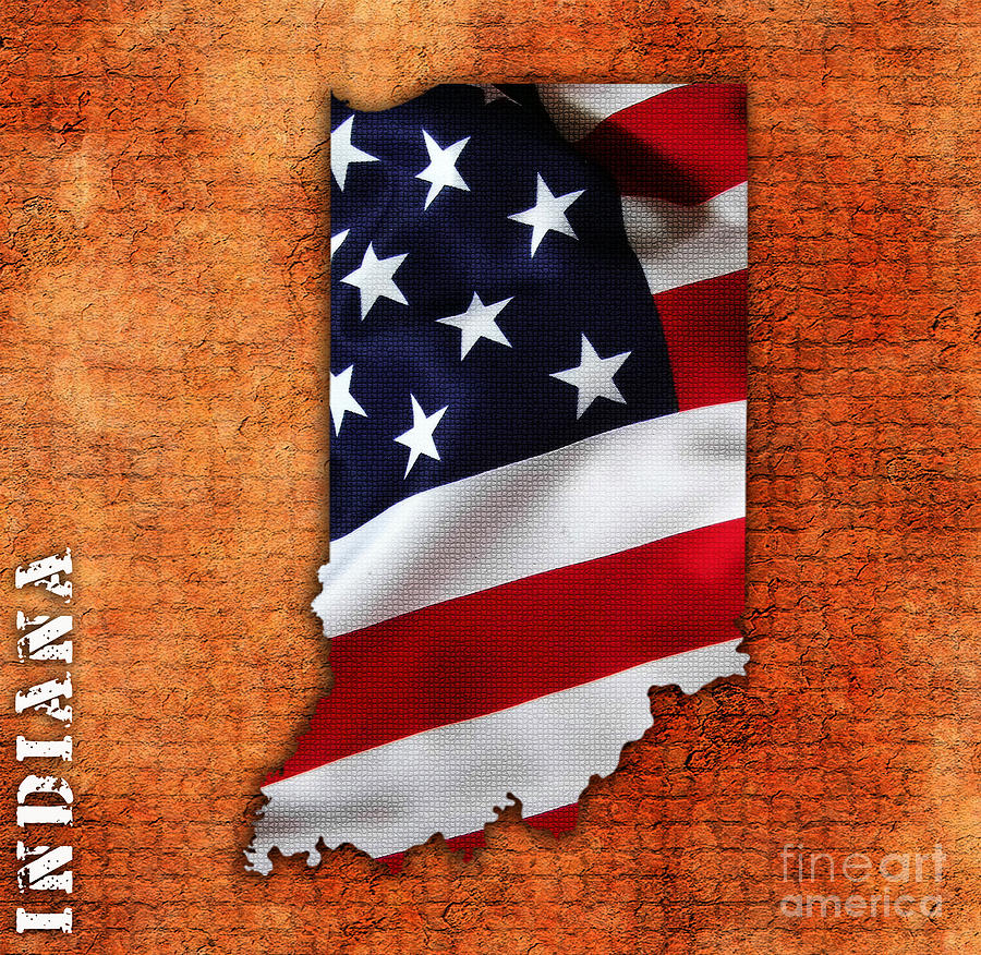United States USA Flag Silhouette Indiana IN Bronze Bookmark 