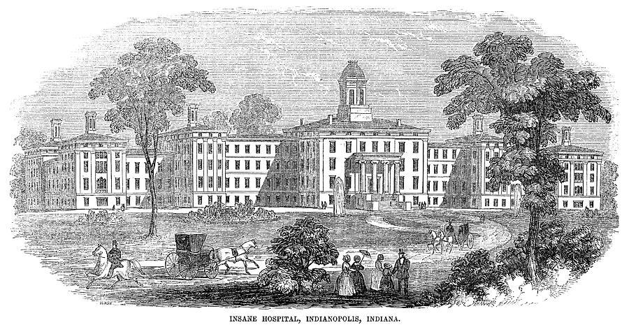 Indiana Asylum, 1854 Painting by Granger