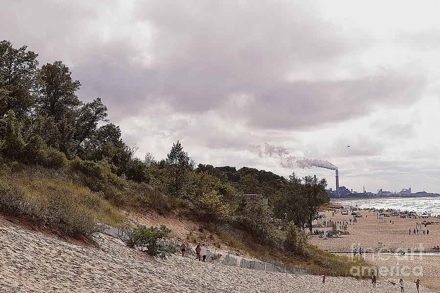 Indiana Dunes National Lakeshore Photograph - Indiana Dunes Beach Industry by Amy Lucid