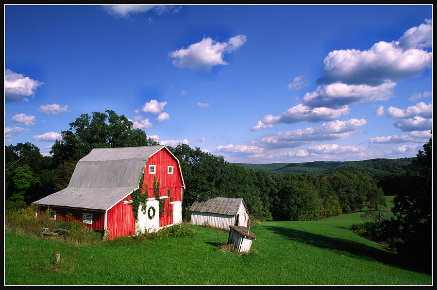 Indiana  Farm On Hill Photograph by Randall Branham