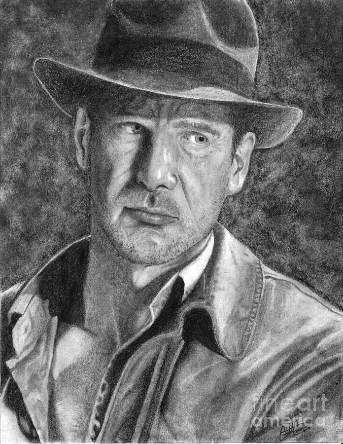 Celebrity Drawing - Indiana Jones by Christian Conner