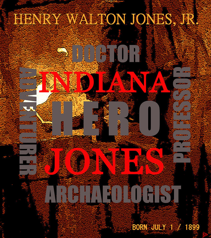 Indiana Jones word poster A Painting by David Lee Thompson