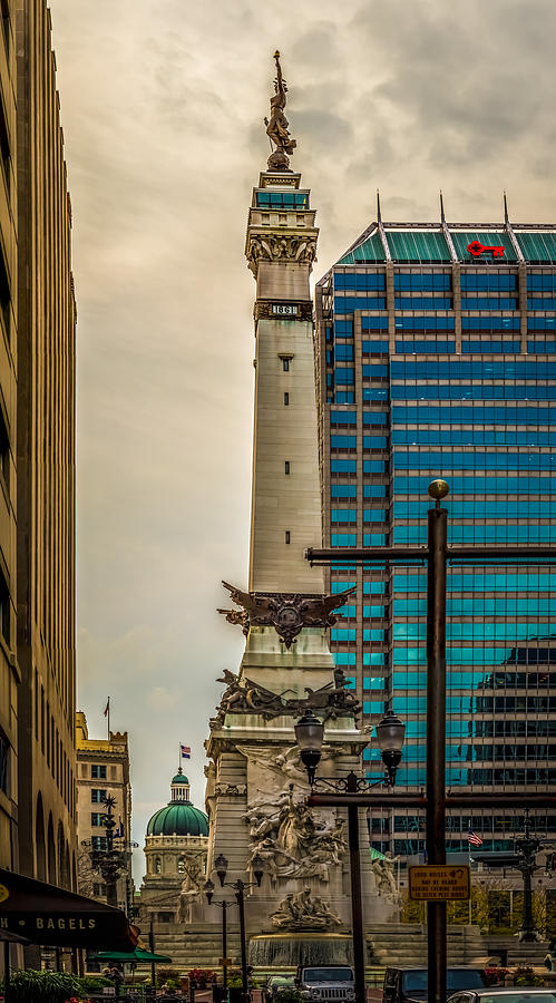 Indiana - Monument Circle with State Capital Building Photograph by Ron Pate