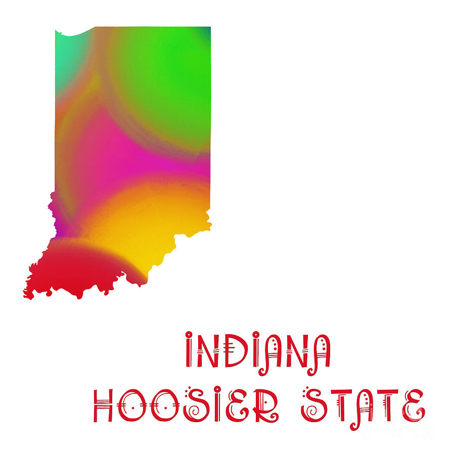 Indiana State Map Collection 2 Digital Art by Andee Design