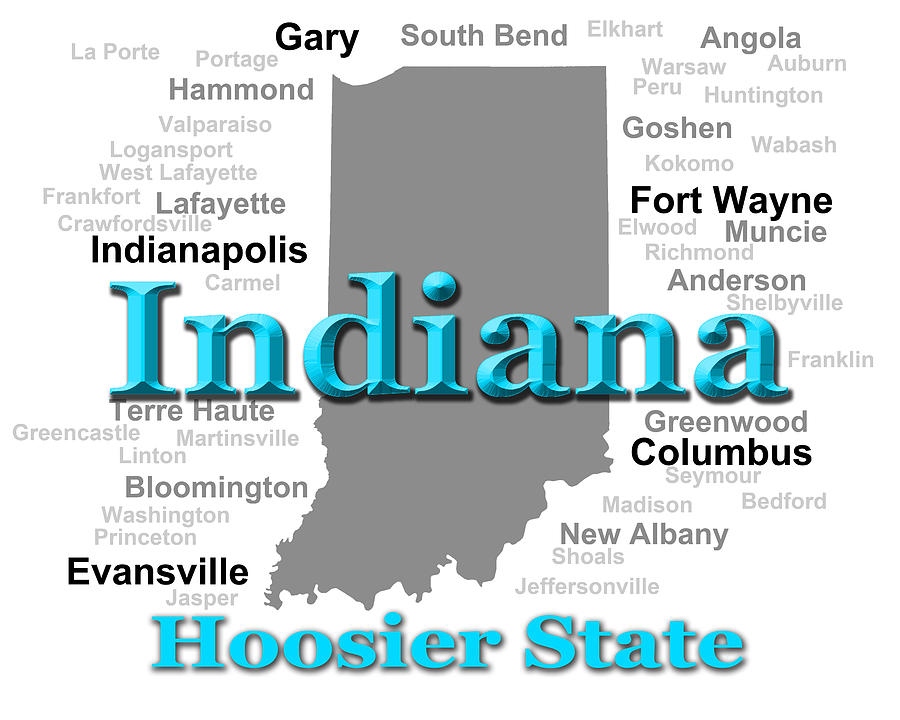 Indiana State Pride Map Silhouette  Photograph by Keith Webber Jr