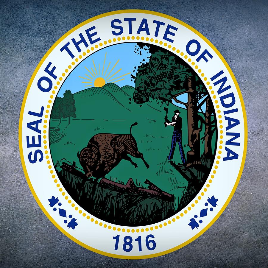 Indiana State Seal Digital Art by Movie Poster Prints